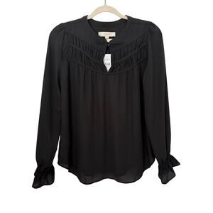 NWT LOFT Women's Black Long Sleeve Blouse - Size XS